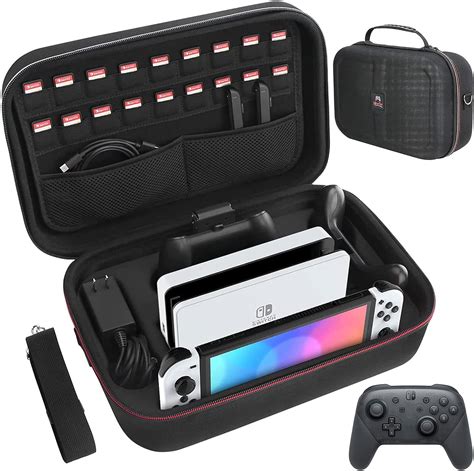 Best switch accessories - The Orzly Carrying Case is a must-have Switch accessory if you take your Switch out of the house, and it makes ingenious use of the limited real estate. When you open it, mesh netting is inside the top part of the case. This area is perfect for packing things like your charger, remotes, battery pack, and earbuds.